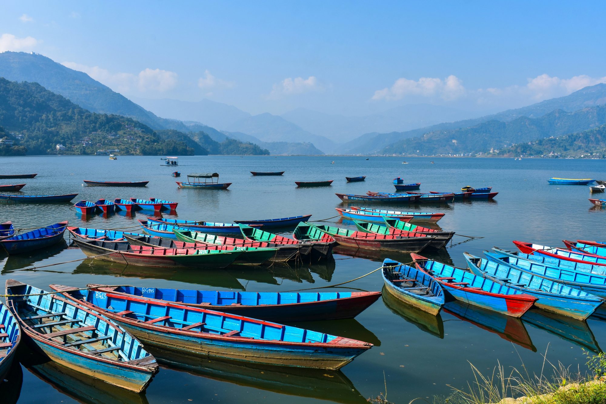 Phewa Lake and the Annapurna range above Pokhara